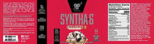 BSN Syntha-6 Whey Protein Powder, Cold Stone Creamery- Birthday Cake Remix Flavor, Micellar Casein, Milk Protein Isolate Powder, 44 Servings