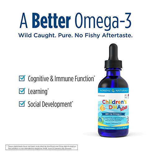 Nordic Naturals Children’s DHA Xtra, Berry Punch - 2 oz - 880 mg Total Omega-3s with EPA & DHA - Cognitive & Immune Function, Learning, Social Development - Non-GMO - 48 Servings