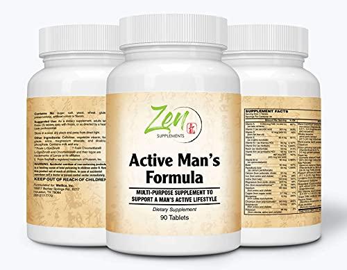 Active Mens Multivitamin - Best Men's MultiVitamins - Extra Strength Daily Multivitamin For Men With Essential Vitamins, Minerals, Herbal Extracts & More - Support Overall Health & Well-Being - 90 Tab