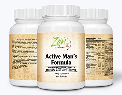 Active Mens Multivitamin - Best Men's MultiVitamins - Extra Strength Daily Multivitamin For Men With Essential Vitamins, Minerals, Herbal Extracts & More - Support Overall Health & Well-Being -180 Tab