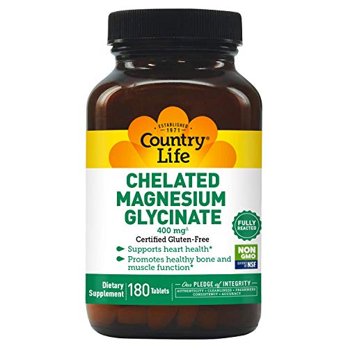 Country Life - Chelated Magnesium Glycinate, 400 mg - 180 Tablets