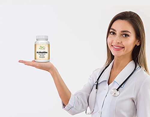 Zen Supplements - Acidophilus 500 Million CFU and 4 Strains, Shelf Stable 100-Caps - Supports The Alleviation of Occasional Gas and Constipation Plus Symptoms of Lactose Intolerance