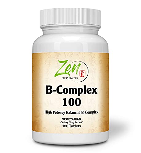 Advanced B Complex Vitamin Supplement - Full-Spectrum B Vitamin Supplement with Folic Acid, Biotin, Inositol - Support Immune and Cardio Health, Energy Metabolism – 100 Tablets