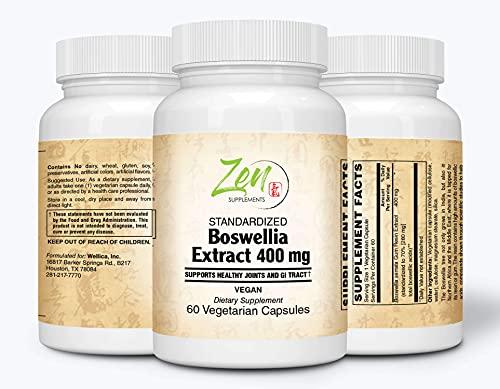 Boswellia Extract 400mg- Boswellia Serrata Standardized to 70% Boswellic Acid Best Supplement for Inflammation, Joint Back Support, Immune Support, Knee Pain Supplement, Bone Health Support 60 VegCap