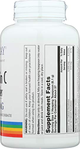 Solaray, Vitamin C Powder Non Acidic 5000mg, 8 Ounce