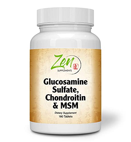 Glucosamine Chondroitin MSM - Natural Joint Pain Relief Supplements for Men and Women with Manganese, Potassium for Joint Health, Cartilage & Connective Tissue, Inflammation Shell-Fish Free - 180 Tab