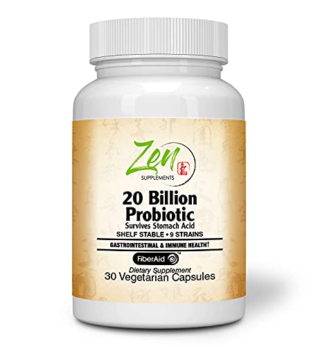 20 Billion CFU 9 Strain, Multi-Probiotic 30-Vegcaps -Sustained Release Technology, Resist Stomach Acid, Shelf Stable - Support for Healthy Digestion & Intestinal Ecology Favorable Intestinal Flora