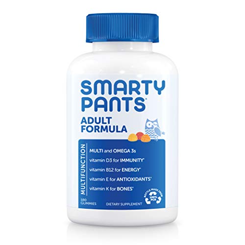 SmartyPants Daily Gummy Multivitamin Adult: Vitamin C, D3, & Zinc for Immunity, Omega 3 Fish Oil (DHA/EPA), Iodine, Choline, Vitamin B6, E, Methyl B12, 180 count (30 Day Supply)