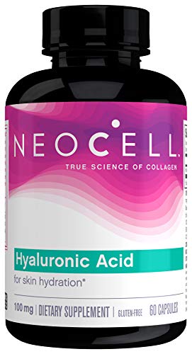 NeoCell Hyaluronic Acid, Daily Hydration for Skin Hydration & Suppleness, 100mg ,60 Capsules (Package May Vary)