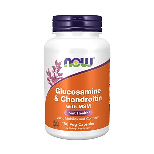 NOW Supplements, Glucosamine & Chondroitin with MSM, Joint Health, Mobility and Comfort*, 180 Capsules