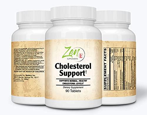 Zen Supplements - Cholesterol Support, for Healthy Cholesterol Levels & Cardiovascular Health with Policosanol, Tocotrienols, Chromium, Pantethine & Soy Isoflavones 90-Tabs