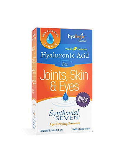 Hyalogic Synthovial Seven Hyaluronic Acid Liquid - HA Joint Support - Vegan - 1 oz (Pack of 2)
