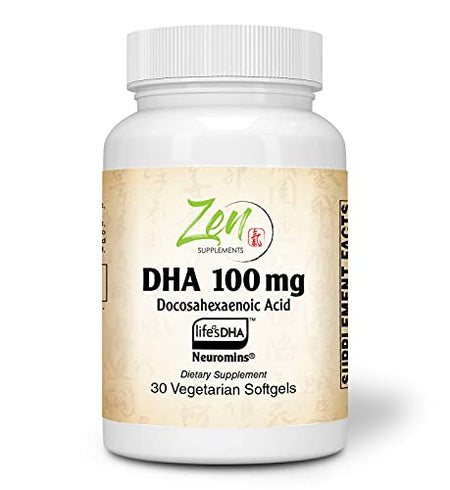 Zen Supplements - Neuromins DHA 100 Mg - Vegan & Algae Sourced DHA Supplement Supports Eye Health, Heart Health, and Optimal Wellness 30-Vegcaps