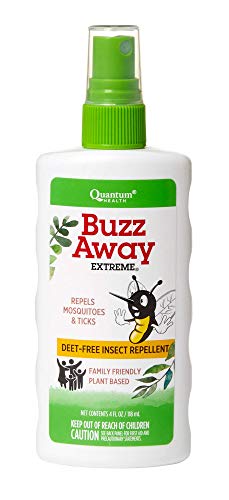 Quantum Health Buzz Away Extreme - DEET-free Insect Repellent, Essential Oil Bug Spray - Small Children and Up, Travel Friendly, 4 Fl Oz