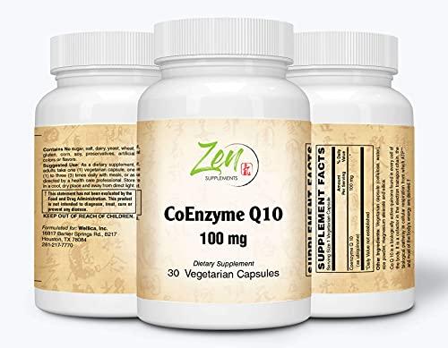 CoEnzyme Q10 100mg - Coq 10 in Vitamin E Oil - Antioxidant Support, Heart Health, Energy, Healthy Cholesterol & Blood Pressure - Non-GMO & Gluten Free 30-Vegcaps