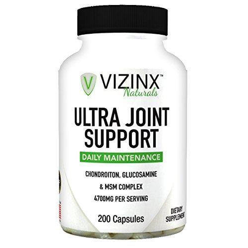 VIZINX ULTRA JOINT SUPPORT 200 CAPSULES MAX POTENCY BLEND - Chondroiton Glucosamine & MSM Complex 4700 MG Per Serving Daily Maintenance Formulated - Vitamins Emporium