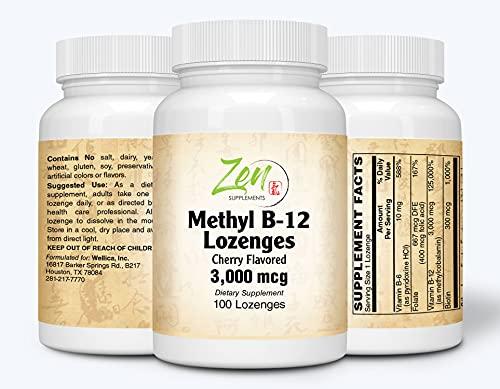 Best Metholated b12 Vitamin & B12 with Folic Acid Supplement - with Vitamins B-6, Folic Acid, Biotin - Support Cardiovascular Health, Healthy Immune System, Brain & Nerve Function - 100 Lozenge