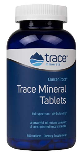 CONCENTRACE Trace Mineral Tablets. 300 Tablets. Magnesium, Calcium, Potassium, Kelp, Alfalfa, All Natural, No Sugar, Electrolytes
