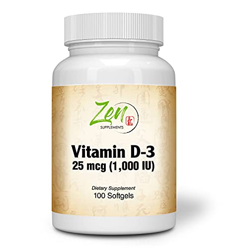 Complete Vitamin D-3 - 1,000IU Vitamin D-3 Gel Caps - Helps Support Healthy Bones, Teeth, Immune System Function - 100 Day Supply – 100 Softgels