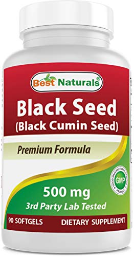 Best Naturals Black Seed Oil Capsules 500 mg 90 Count - Minimum 0.95% Thymoquinone per Black Cumin Seed Oil softgel
