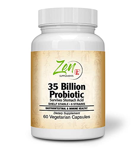 35 Billion Probiotic CFU with 8 Strains 60-Vegcaps - Sustained Release Technology, Resist Stomach Acid, Shelf Stable - Support for Healthy Digestion & Intestinal Ecology Favorable Intestinal Flora