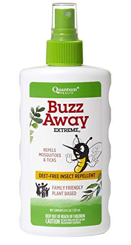 Quantum Health Buzz Away Extreme - DEET-free Insect Repellent, Essential Oil Bug Spray - Small Children and Up, Travel Friendly, 8 Fl Oz