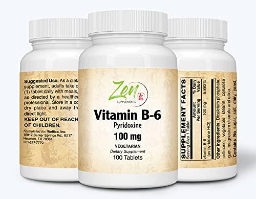 Best Vitamin B6 - 100mg Pyridoxine Vitamin B-6 Tablet - Support Cardiovascular Health, Healthy Immune System, Brain & Nerve Function