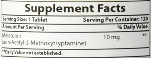 Best Naturals Melatonin 10mg (Non-GMO) Tablets - Helps Promote Relaxation & Sleep - 120 Count