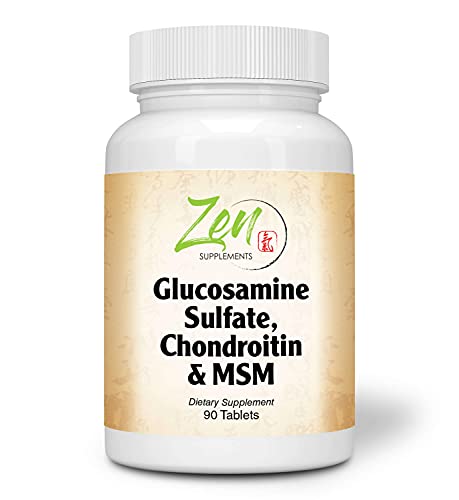 Glucosamine Chondroitin MSM - Natural Joint Pain Relief Supplements for Men and Women with Manganese, Potassium for Joint Health, Cartilage & Connective Tissue, Inflammation Shell-Fish Free - 90 Tab
