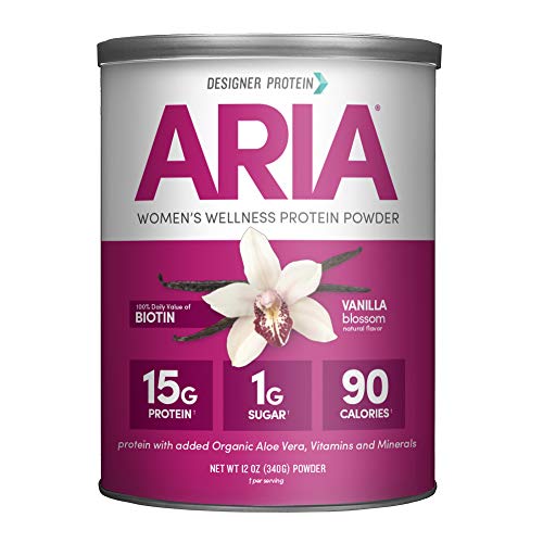 Designer Protein Aria, Vanilla, 12 Oz, Women's Wellness Protein Powder, Made in the USA