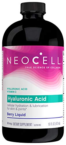 NeoCell Hyaluronic Acid Berry Liquid, Cellular Hydration & Lubrication for Skin 16 Ounce Bottle (Package May Vary)