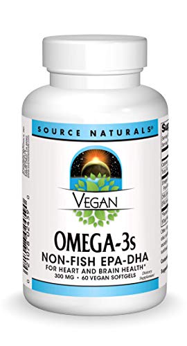 Source Naturals Vegan Omega-3s EPA-DHA 300mg - Pure, Plant Based Supplement - 60 Veggie Soft Gels