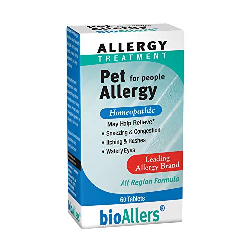 bioAllers Pet Allergy Relief for People | Homeopathic Formula Temporarily Relieves Sneezing, Itching, Watery Eyes Due to Hair & Dander | 60 Tablets