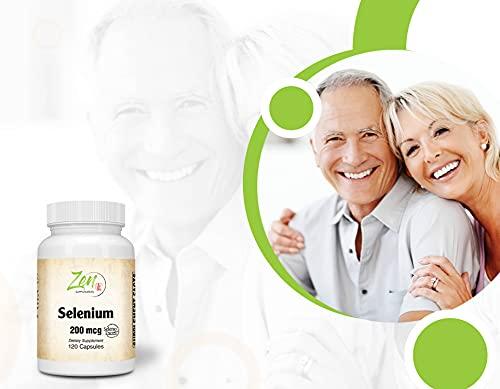 Zen Supplements - Selenium 200 Mcg - Promotes Immune System, Thyroid, Prostate and Heart Health. Supports Antioxidant Protection Against Free Radicals 120-Caps