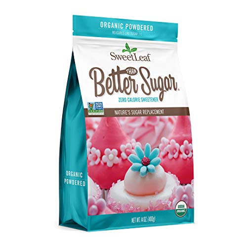 SweetLeaf Organic Better Than Sugar, Stevia Blend for Frosting Powdered Sweetener, 14 Oz
