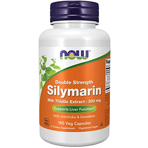 NOW Supplements, Silymarin Milk Thistle Extract 300 mg with Artichoke and Dandelion, Double Strength, Supports Liver Function*, 100 Veg Capsules