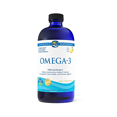 Nordic Naturals Omega-3, Lemon Flavor - 1560 mg Omega-3-16 oz - Fish Oil - EPA & DHA - Immune Support, Brain & Heart Health, Optimal Wellness - Non-GMO - 96 Servings