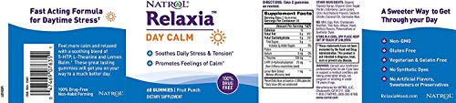Natrol Relaxia Day Calm Daily Stress Relief Gummies, Fruit Punch Flavor, 60 Gummies