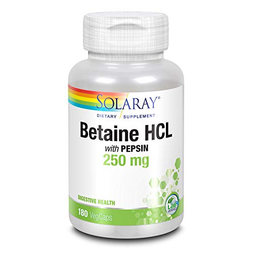 Solaray - HCl with Pepsin - 250 mg - 180 capsules