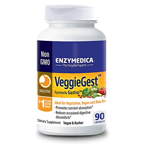 Enzymedica, VeggieGest, Digestive Enzymes for Vegan, Vegetarian and Raw Diets, 90 Capsules