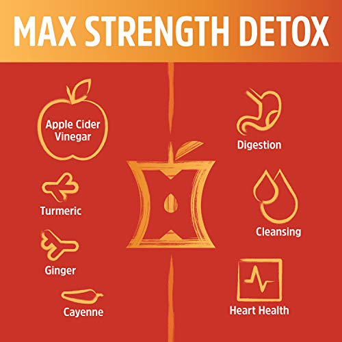 Zhou Nutrition Cider Detox Apple Cider Vinegar Capsules with Ginger, Turmeric & Cayenne, Max Strength Thermogenic Formula for Improved Digestion, Detox, Heart Health