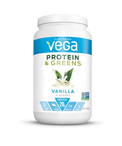 New Vega Protein and Greens, Plant Based Protein Powder Plus Veggies n Protein Powder, KetoFriendly, Vegetarian (25 Servings, 26.8 Oz Tub)