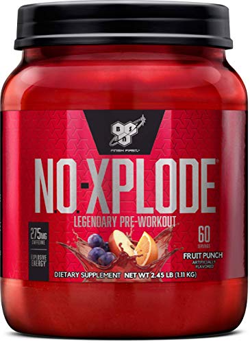 BSN N.O.-XPLODE Pre Workout Powder, Energy Supplement for Men and Women with Creatine and Beta-Alanine, Flavor: Fruit Punch, 60 Servings
