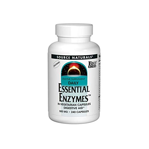Source Naturals Essential Enzymes 500mg Bio-Aligned Multiple Enzyme - 240 Vegetarian Capsules