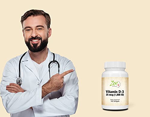 Complete Vitamin D-3 - 1,000IU Vitamin D-3 Gel Caps - Helps Support Healthy Bones, Teeth, Immune System Function - 100 Day Supply – 100 Softgels