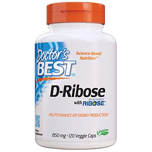 Doctor's Best D-Ribose with Bioenergy Ribose, Vegan, Energy Enhancement, 120 Veggie Caps, White (DRB-00193)