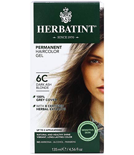 Herbatint Permanent Haircolor Gel, 6C Dark Ash Blonde, 4.56 Ounce