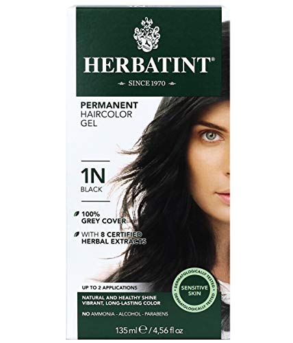 Herbatint Permanent Haircolor Gel, 1N Black, 4.56 Ounce