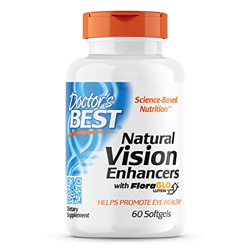 Doctor's Best Natural Vision Enhancers Wtih Floraglo Lutein Non-GMO, Gluten Free 60 Softgels, White, Natural
