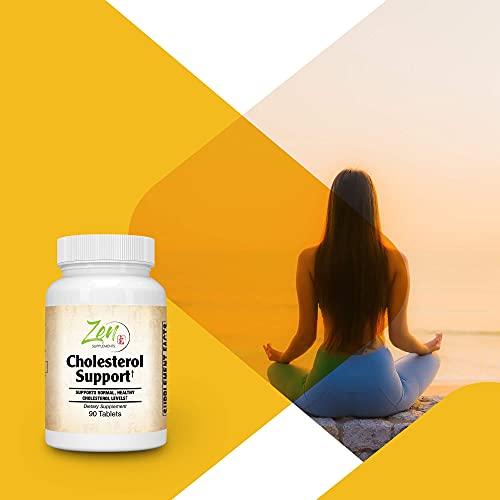 Zen Supplements - Cholesterol Support, for Healthy Cholesterol Levels & Cardiovascular Health with Policosanol, Tocotrienols, Chromium, Pantethine & Soy Isoflavones 90-Tabs
